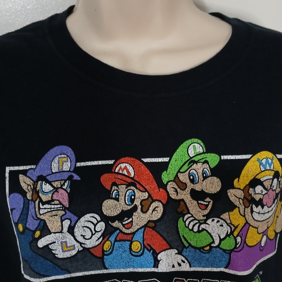 Super Mario Nintendo short sleeve crew neck graphic tee shirt, size lg, Color bl - Picture 5 of 7
